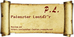 Paleszter Lestár névjegykártya